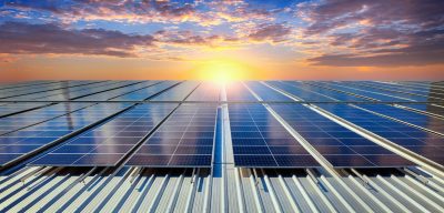 Solar panels on the roof. (Solar cell)